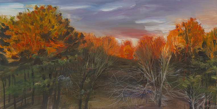 2464 Sunset Pines, oil and graphite sketch on prepared paper.