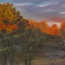 2464 Sunset Pines, oil and graphite sketch on prepared paper.