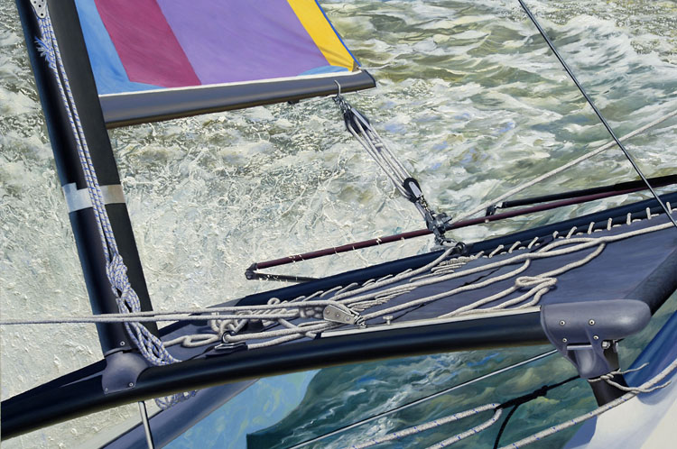 891 David Rowley Sailing His Hobiecat-detail