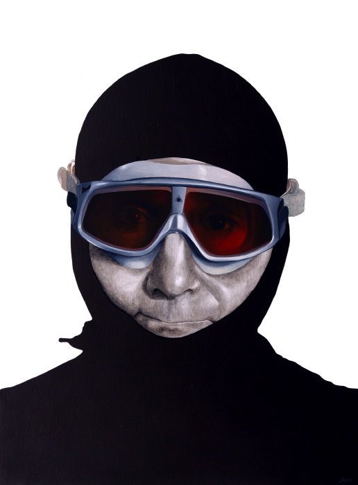 985 Self-Portrait Hooded and Goggled