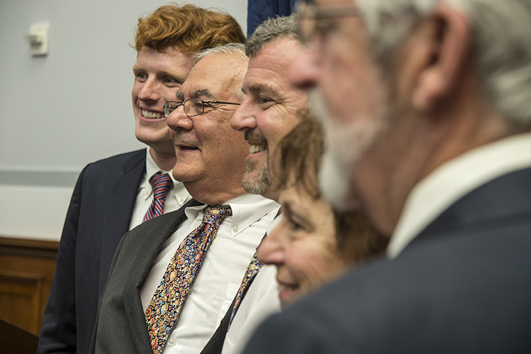 Barney Frank and Joe Kennedy III at the dedication ceremony June 25, 2013