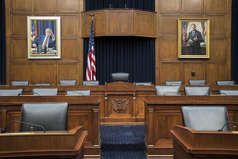 Barney Frank Portrait installation in the Banking & Finance Committee Room of the House of Representatives
