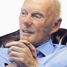 1089dtl Fred Kavli, Color Study of Sketch #6 - detail