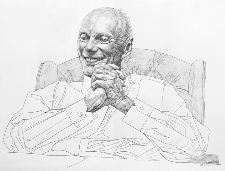1078 Fred Kavli Pencil Sketch #13