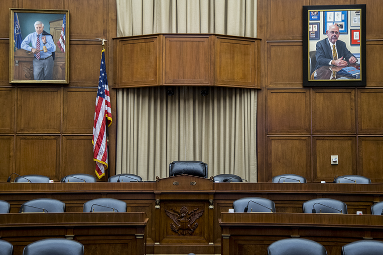 2206 Henry Waxman Portrait hanging in the House Energy and Commerce Committee Room