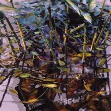 Massed Pickerelweeds and Frog, detail