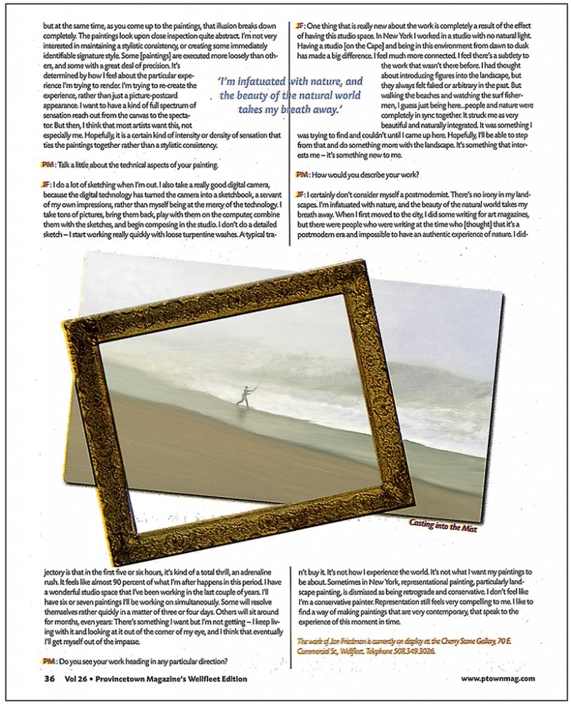 Provincetown Magazine Wellfleet Edition, Vol. 26, Feature Article page 36