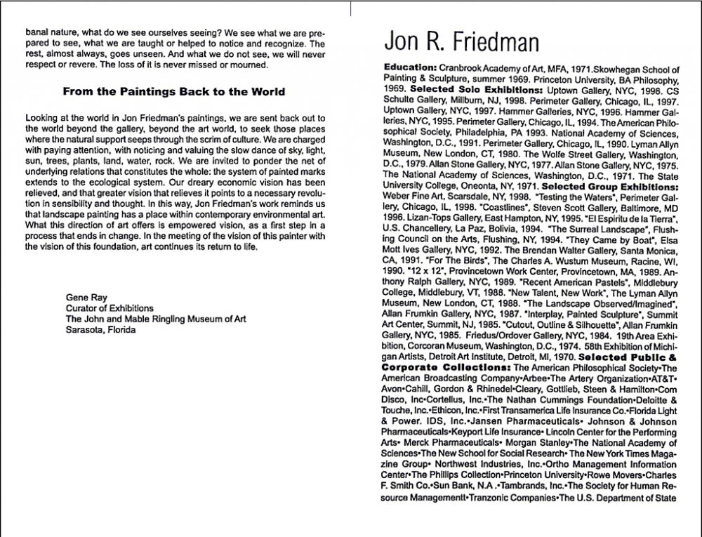 Nathan Cummings Foundation Exhibition Catalogue, December 1998 pages 9 and 10