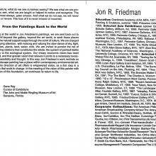 Nathan Cummings Foundation Exhibition Catalogue, December 1998 pages 9 and 10